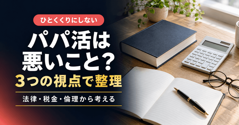 【疑問】パパ活は悪いことなの？本音と建て前は違う？子どもがしようとしてたら？