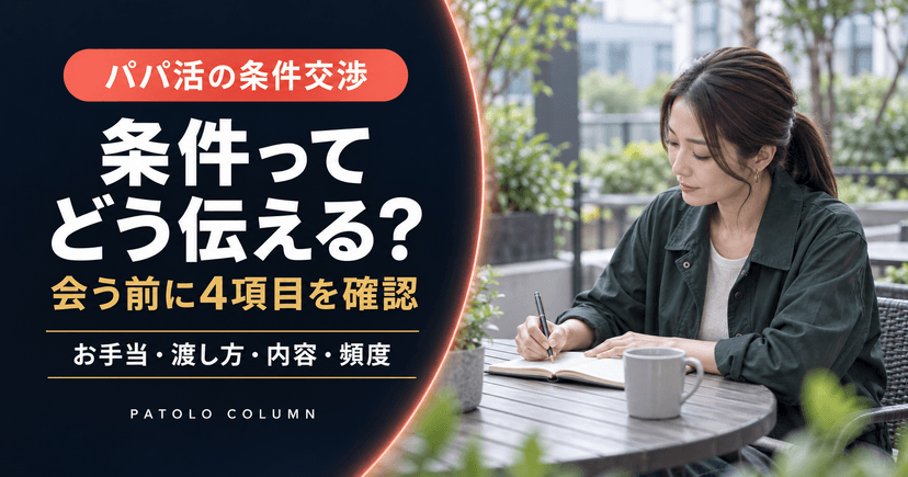 パパ活で条件交渉を成功させるコツ・例文・上手い伝え方を徹底解説！