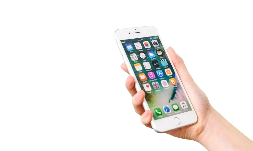 スマートフォンを持つ手の画像