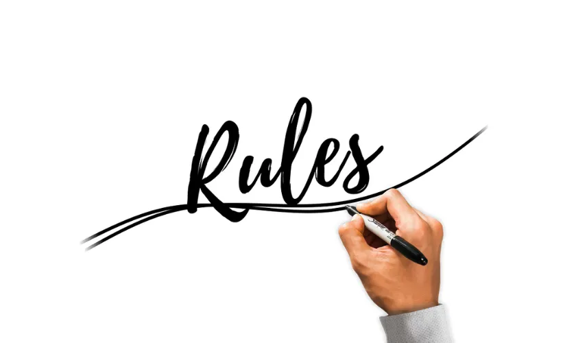 ペンでルールズと書いている写真