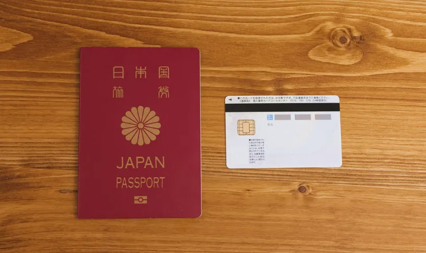 パスポートとマイナンバーカードの写った画像