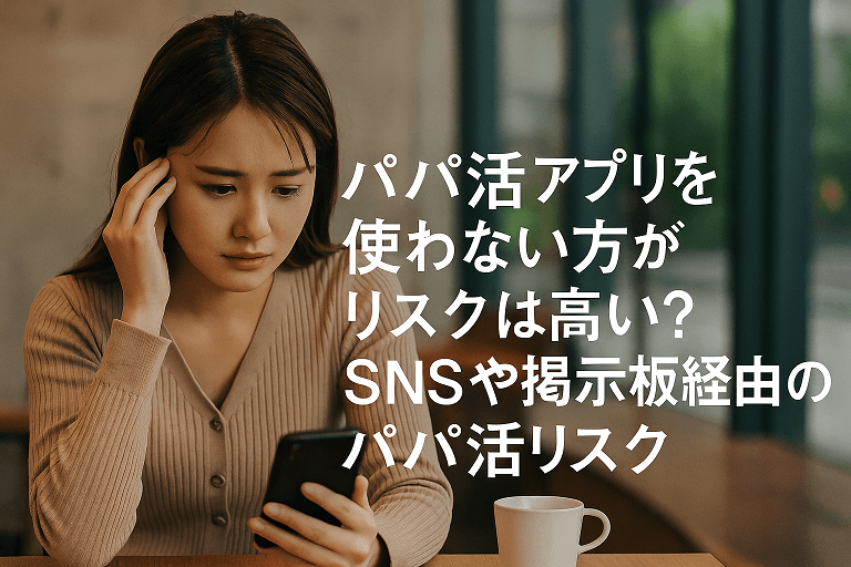 パパ活アプリを使わない方がリスクは高い？SNSや掲示板経由のパパ活リスク