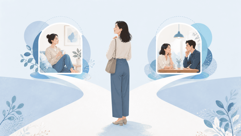 An illustration showing that in sugar dating, you can choose whether or not to have a physical relationship.