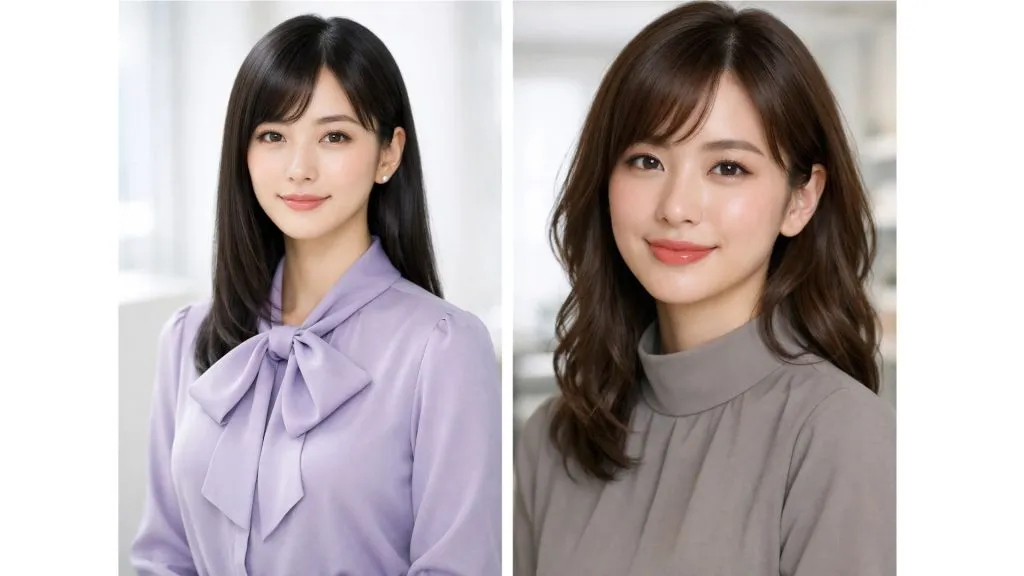 理想の髪型とメイクの画像