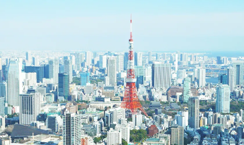 東京タワーと周辺の風景
