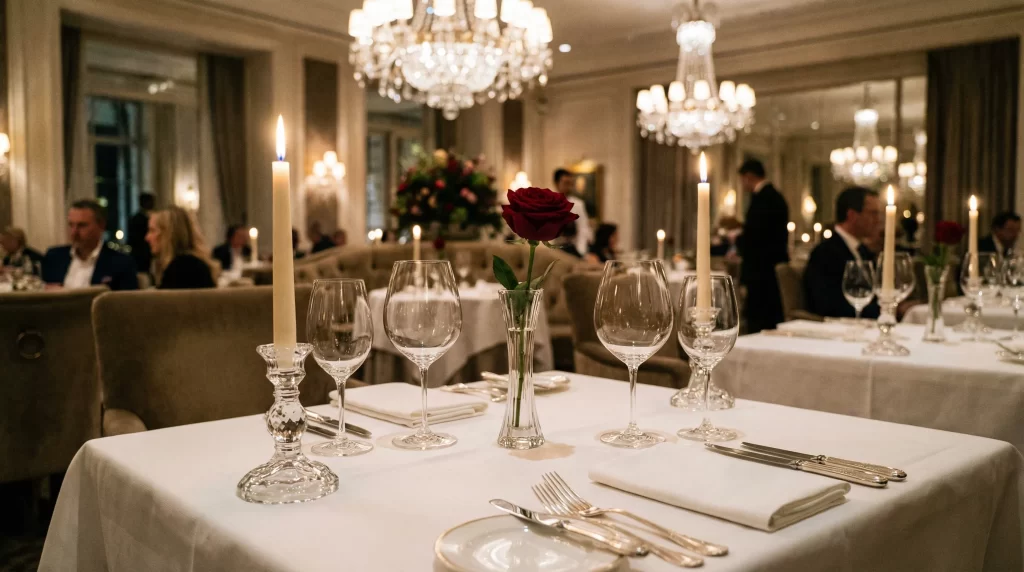 30代パパ活のお手当相場を表す高級ディナーイメージ