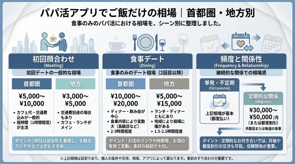 パパ活相場_首都圏地方別の概要