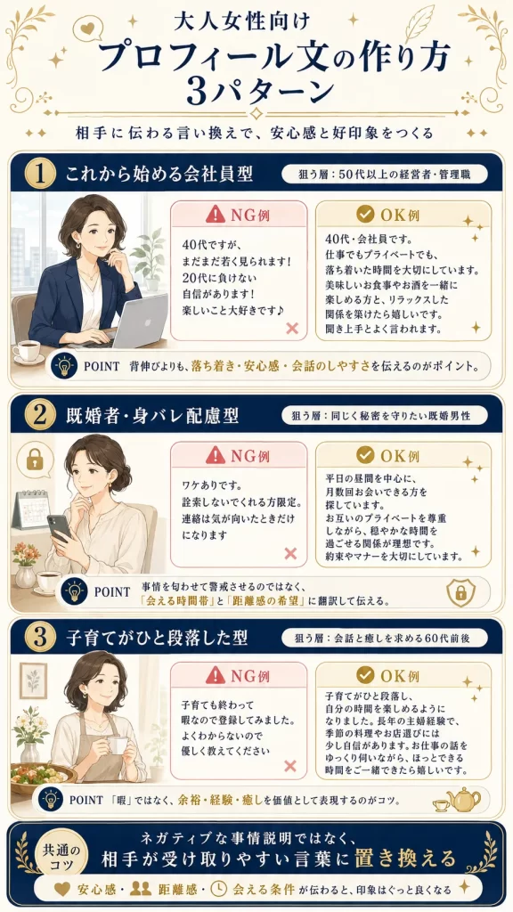 プロフィールのありがちなNG例とコピペで使えるOK例を3パターン