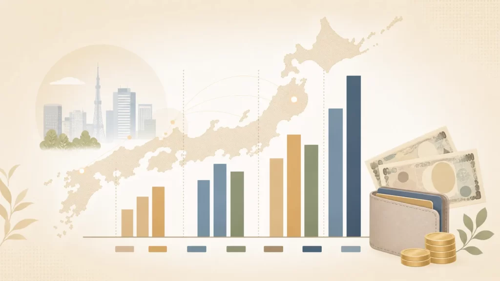パパ活のお手当相場を示すグラフのイラスト。