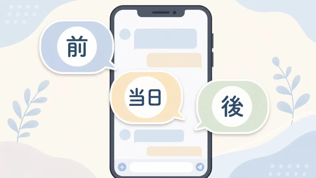 パパ活の顔合わせを場面別に断るメッセージ例文のイメージ図
